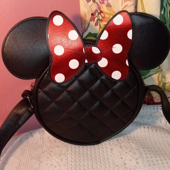 Disney Minnie Mouse Girls Fashion Red and Black Mini-Backpack and Girls Purse - Picture 13 of 16